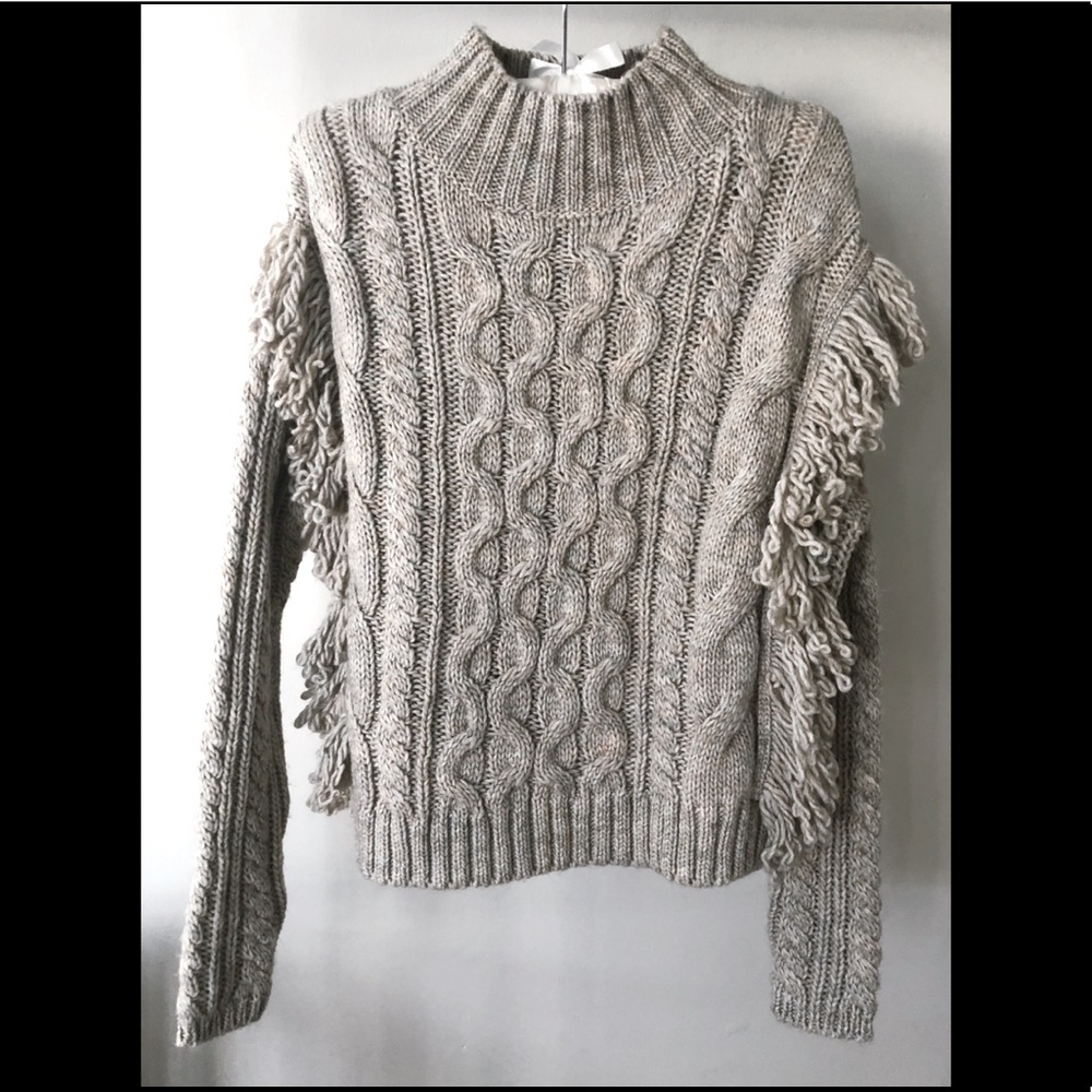 Fringe Cable Knit Sweater
